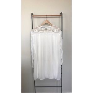 Zara embroidery mini dress flowing size L